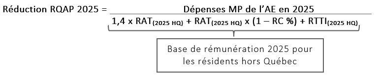 Se référer à la formule pour la réduction RQAP ci-dessous.